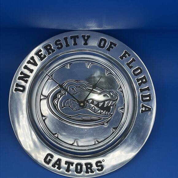 Wilton Armetale Pewter Clock Florida Gators Diamond Plate Man Cave UF Florida - Picture 1 of 5